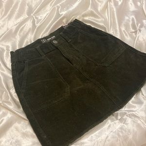 Dark green suede skirt